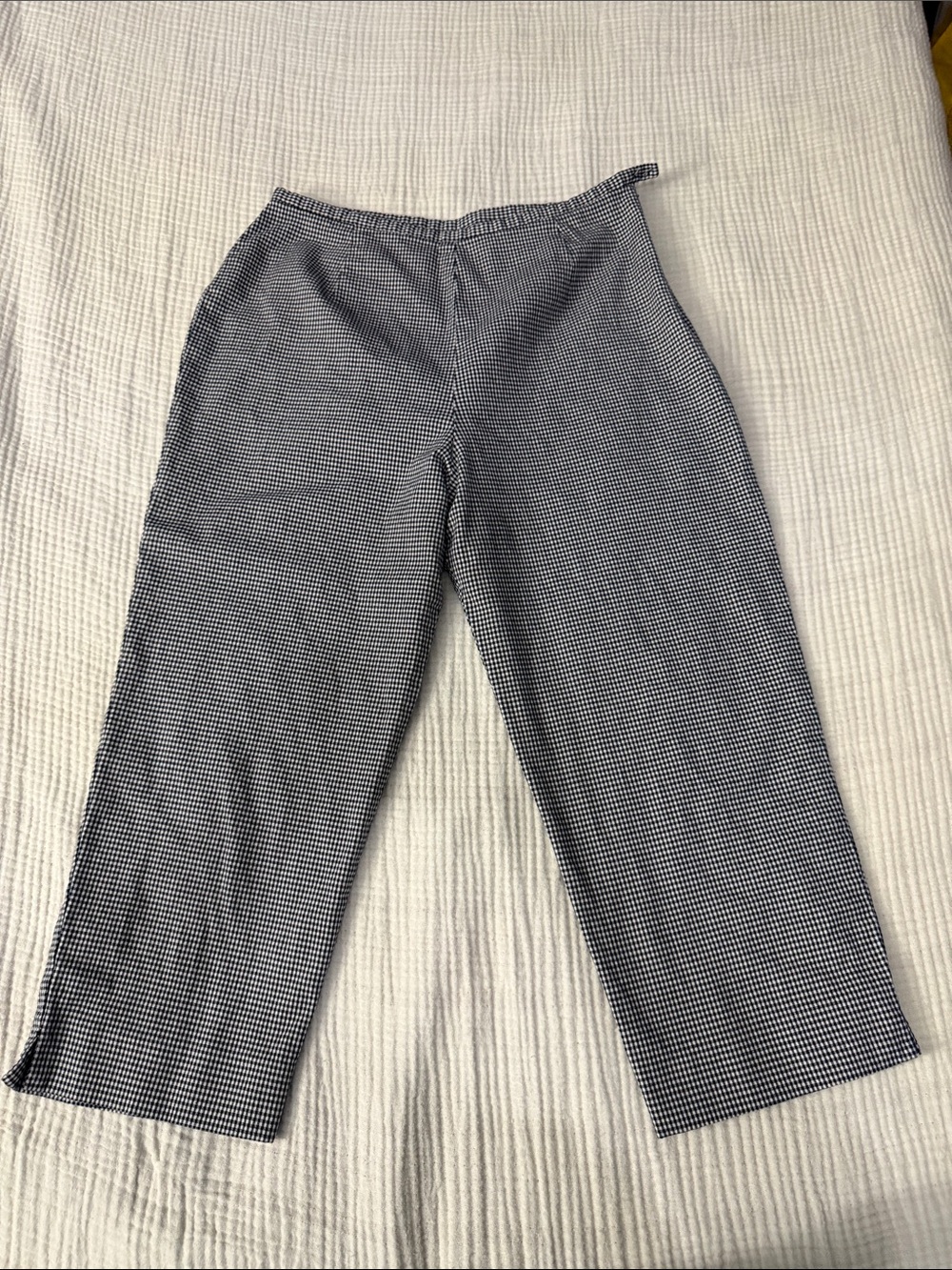 Worthington Black & White Gingham Cropped Pants